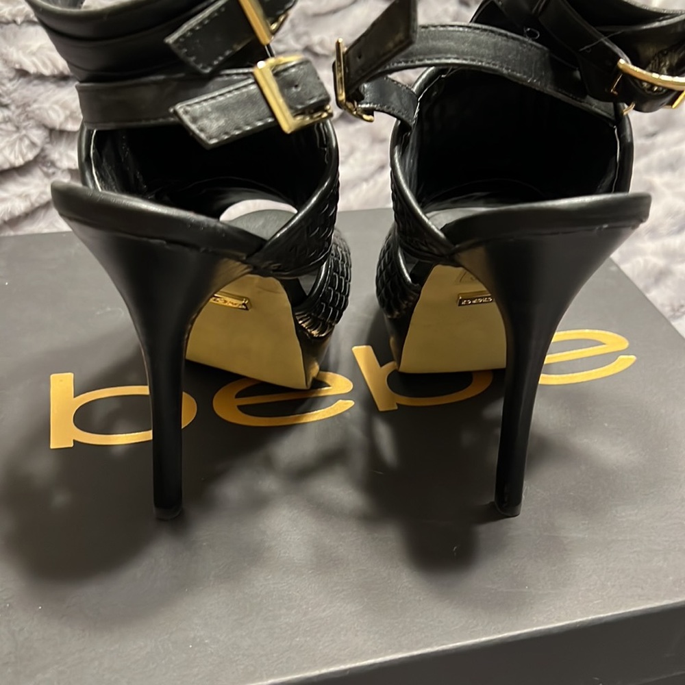 Bebe Black Platform Heels - Picture 7 of 8